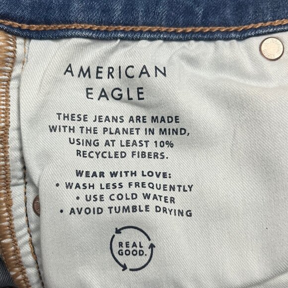 American Eagle Women’s Flare Jeans Blue Denim Stretch Mid Rise Classic Size 00 - Picture 14 of 15